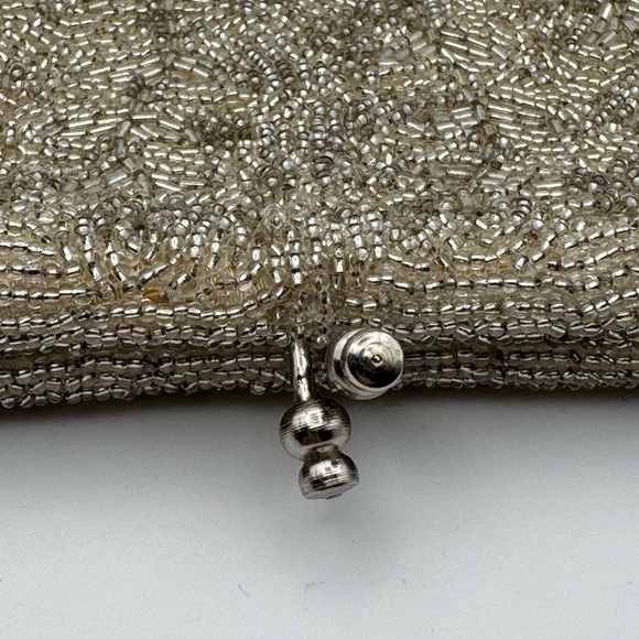 Two Vintage Seed Bead Gold And Silver Small Purse - Clutch Bags Handmade - Picture 4 of 11